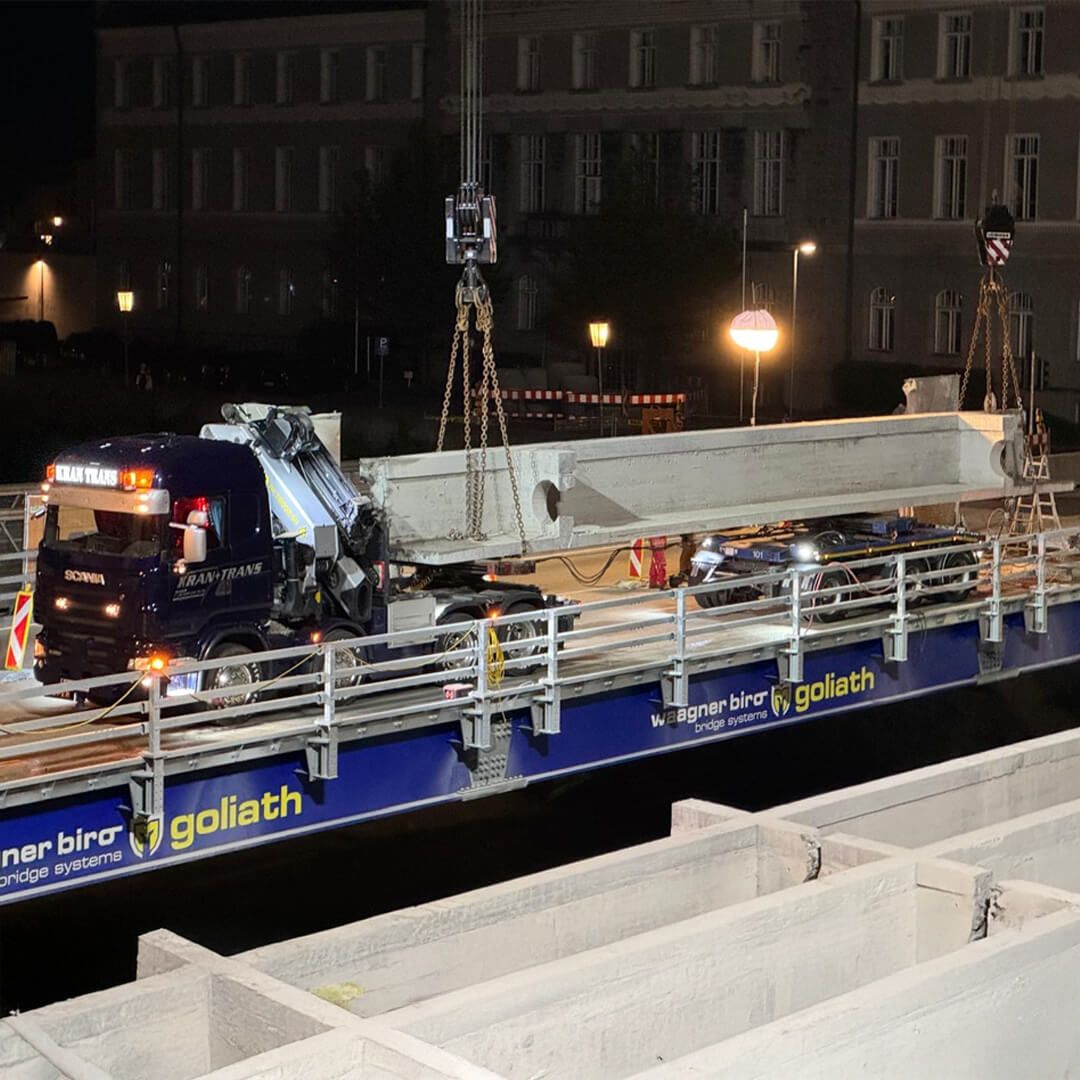 Scheffknecht Autokran, Doppelhub Montfortbrücke