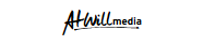 Black and white “Atwill media” logo on a white background