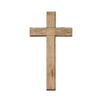 Wooden cross on a white background