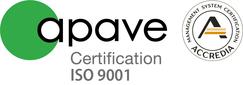 Un logo per la certificazione apave iso 9001