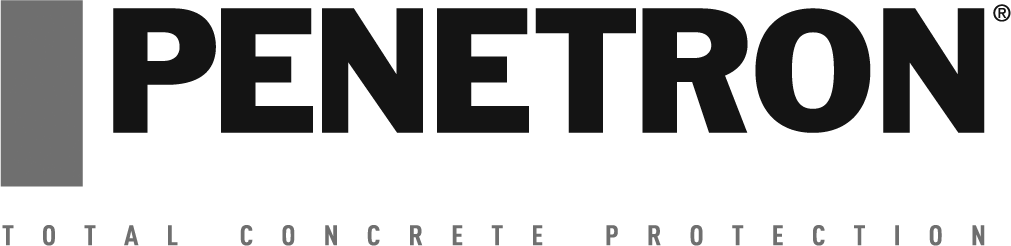 Un logo in bianco e nero per la protezione totale del calcestruzzo penetron