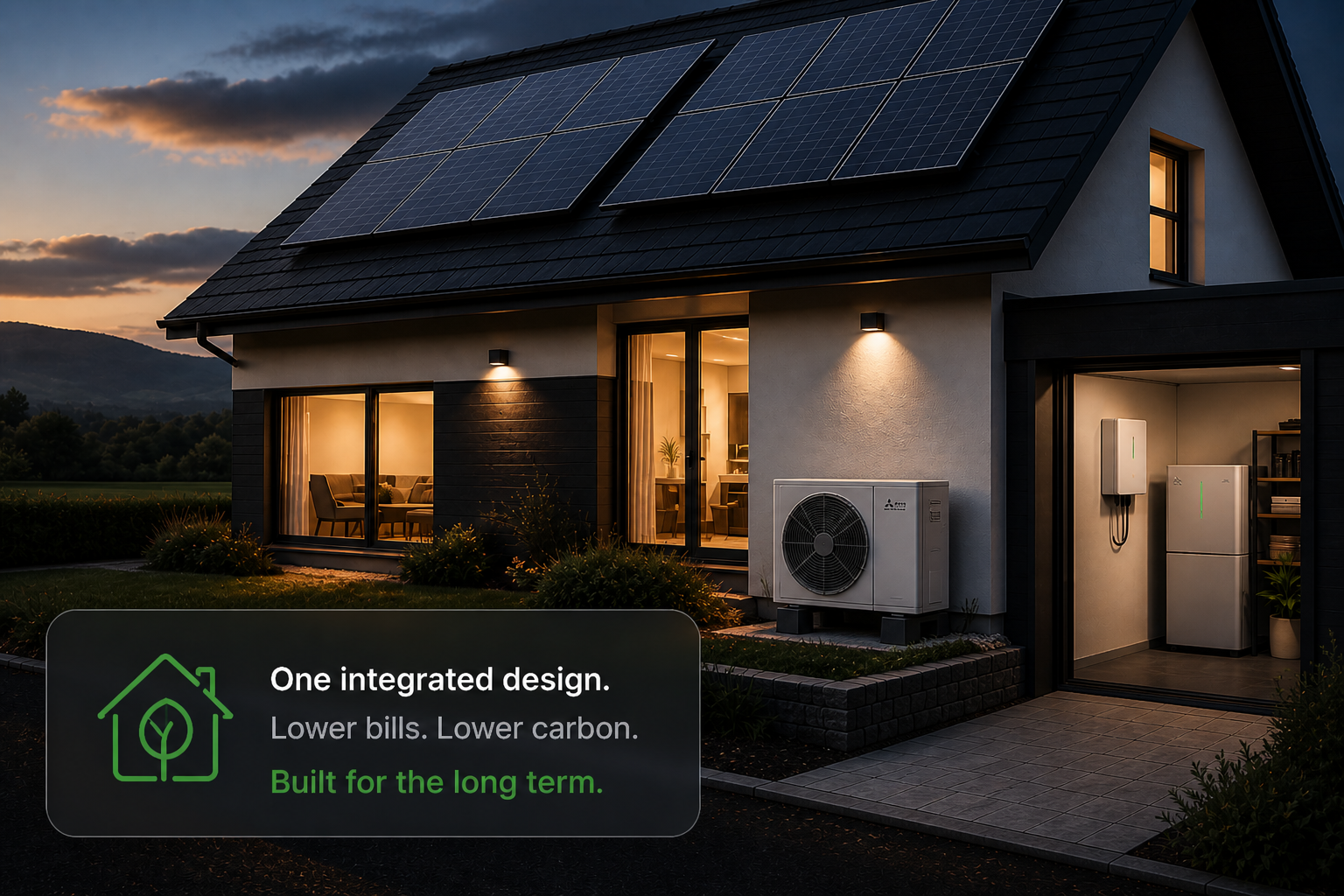 Scottish home with solar panels and an air source heat pump