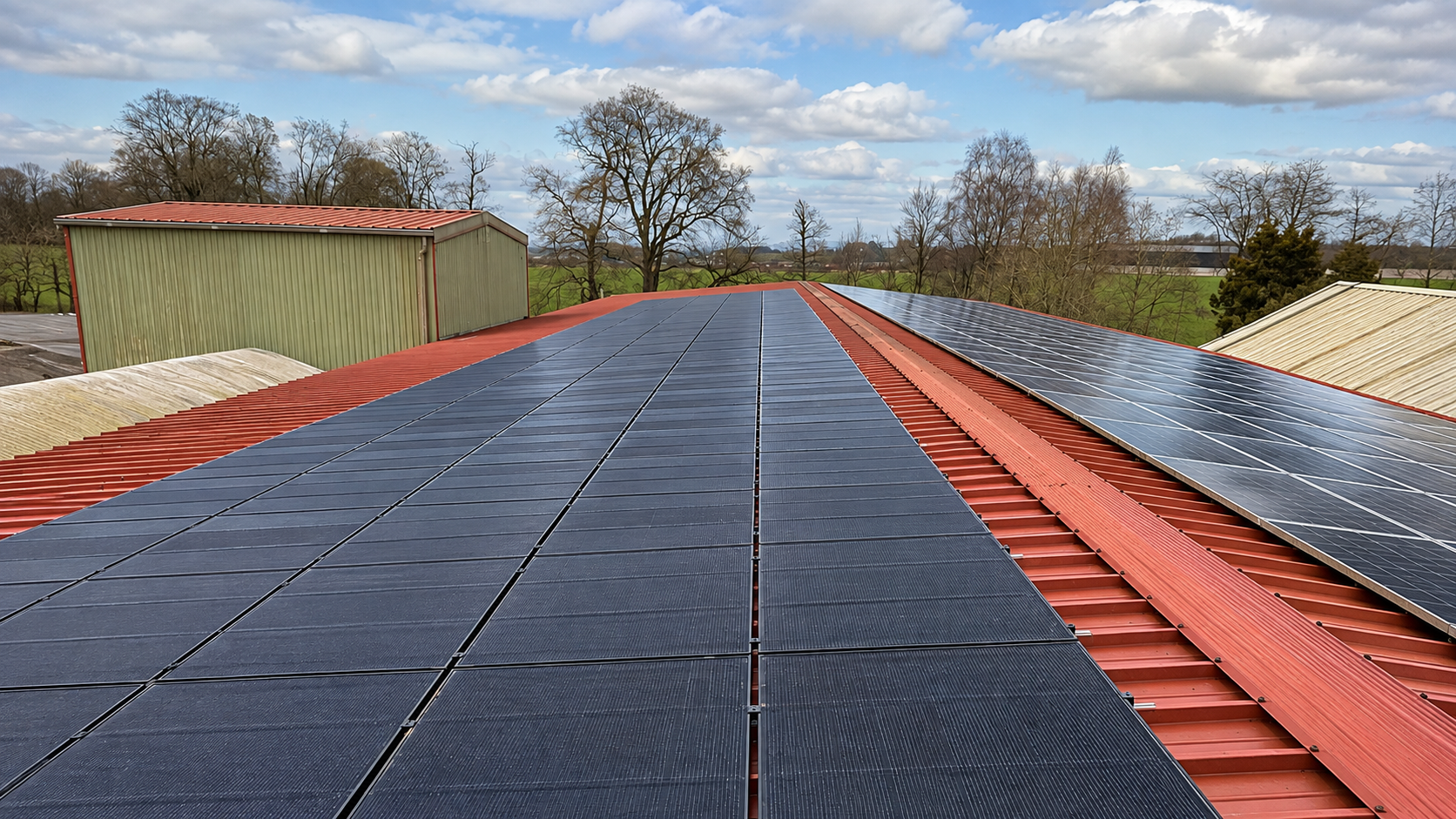 Commercial solar panel installation completed by Smart Group for a Scottish agricultural property