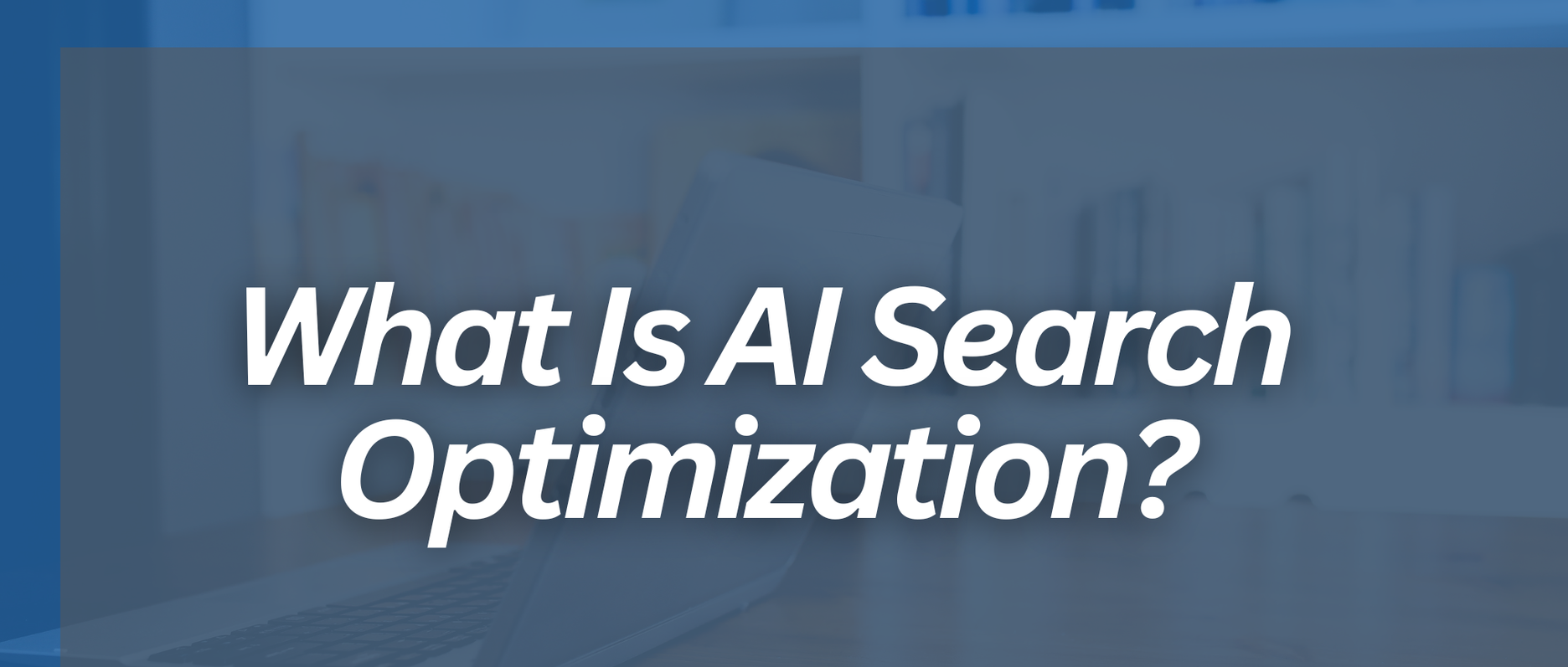 Blue title slide reading “What Is AI Search Optimization?” with NEKO logo in the corner
