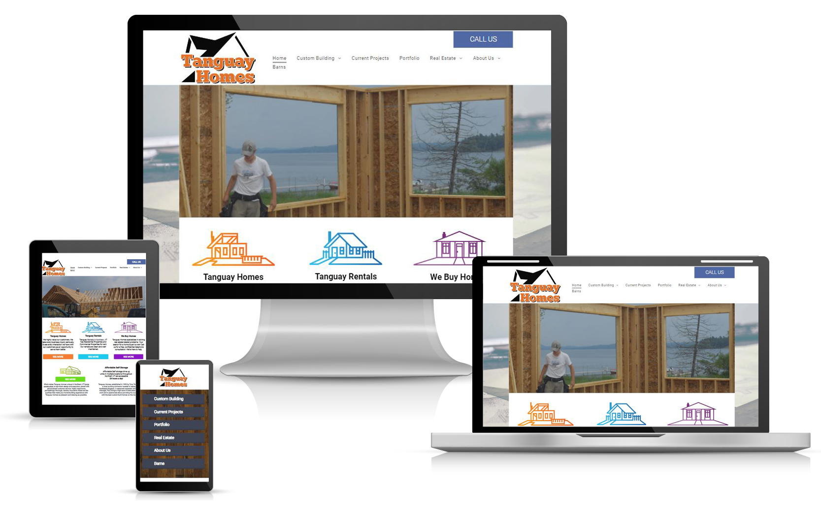 Website displaying on multiple devices.