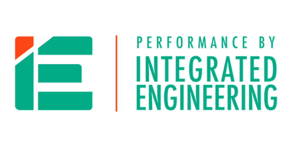 Integrated Engineering logo with teal and orange “IE” icon and text “Performance by Integrated Engineering”