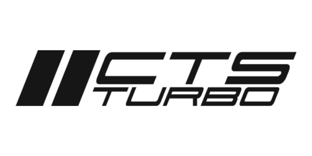 CTS Turbo black logo with stylized text and diagonal stripes on white background