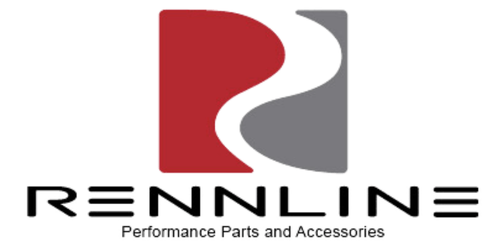 Rennline logo with red and gray abstract “R” icon and black wordmark