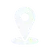 White logo with a small globe icon and faint text beneath it on a light background
