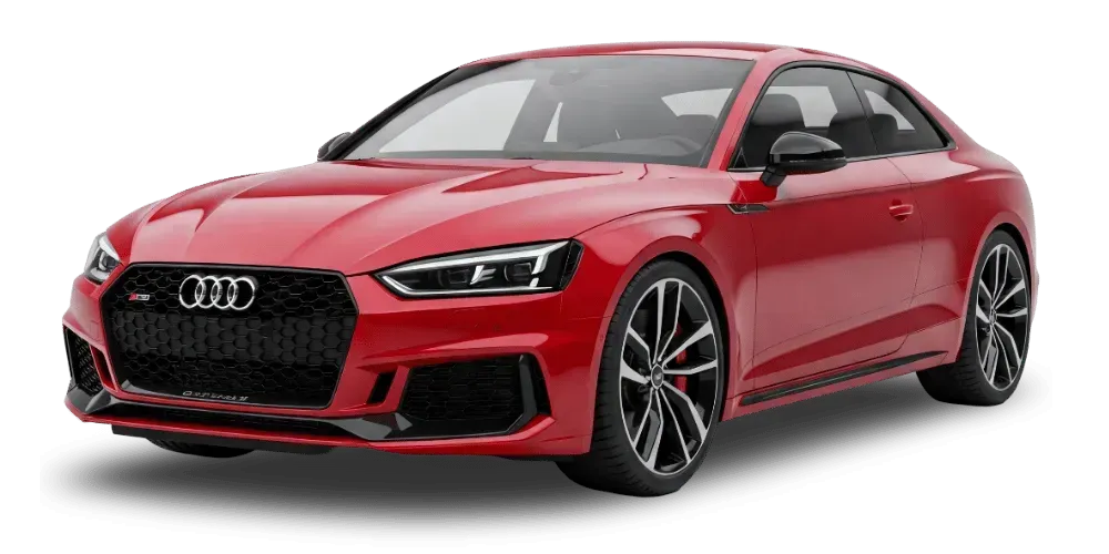 Red Audi sports coupe isolated on white background