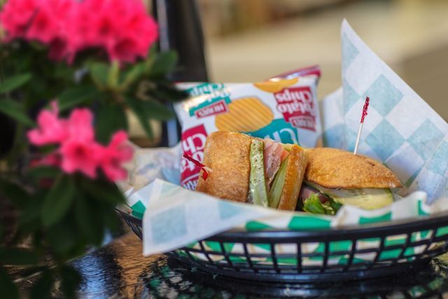 potato chips and sandwiches