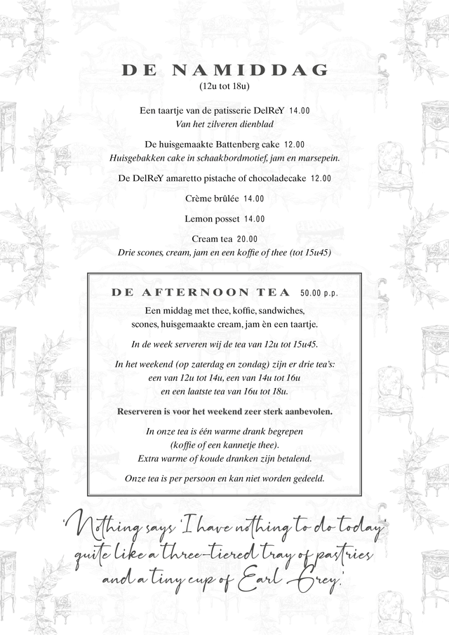 Salon de thé Claude menu