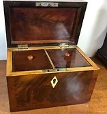 Opened Double Tea Caddy Box