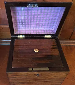 Opened Antique Box with Mosaic Design