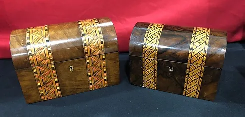 Figured Walnut Banded Caddies Boxes