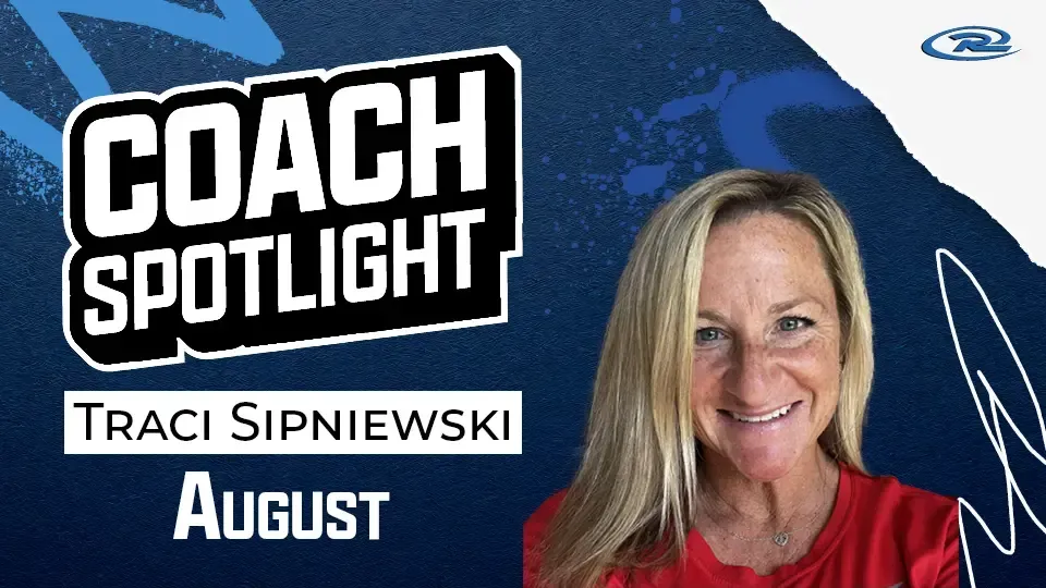 Coach Spotlight graphic featuring Traci Sipniewski smiling, with