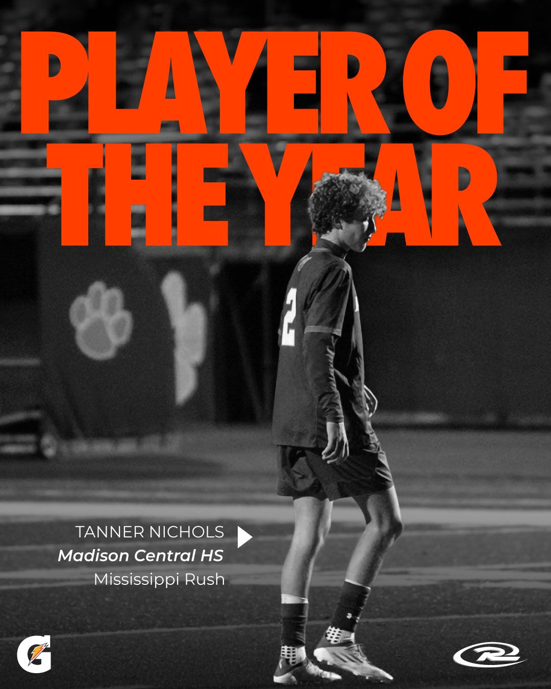 A gatorade player for the hawaii rush soccer team