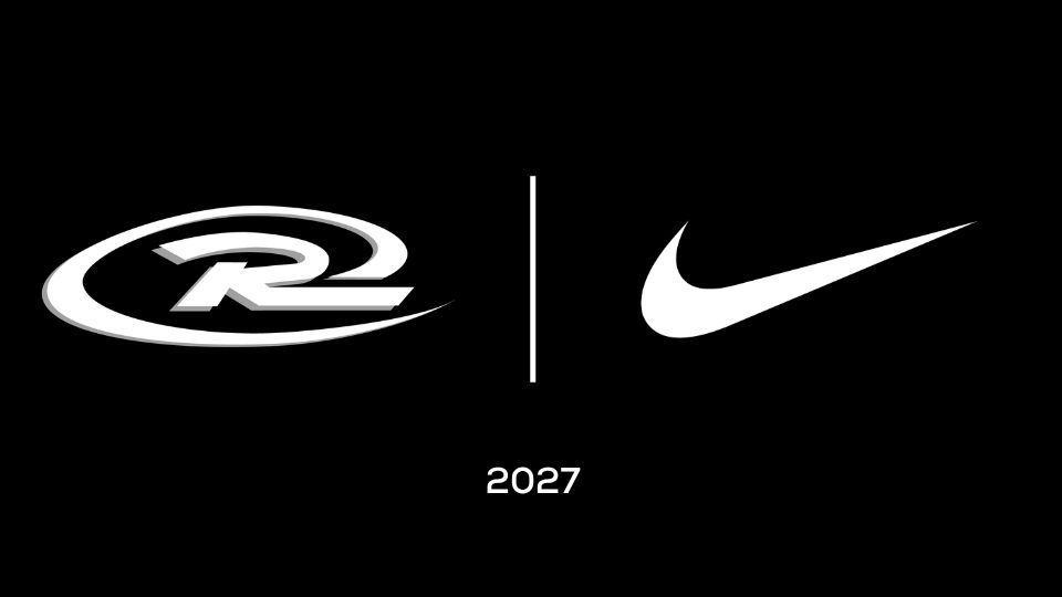 Black background with Rush Soccer logo a Nike logo separated by a line, with “2027” centered below.