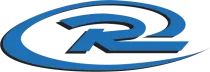 Blue logo with the letter 