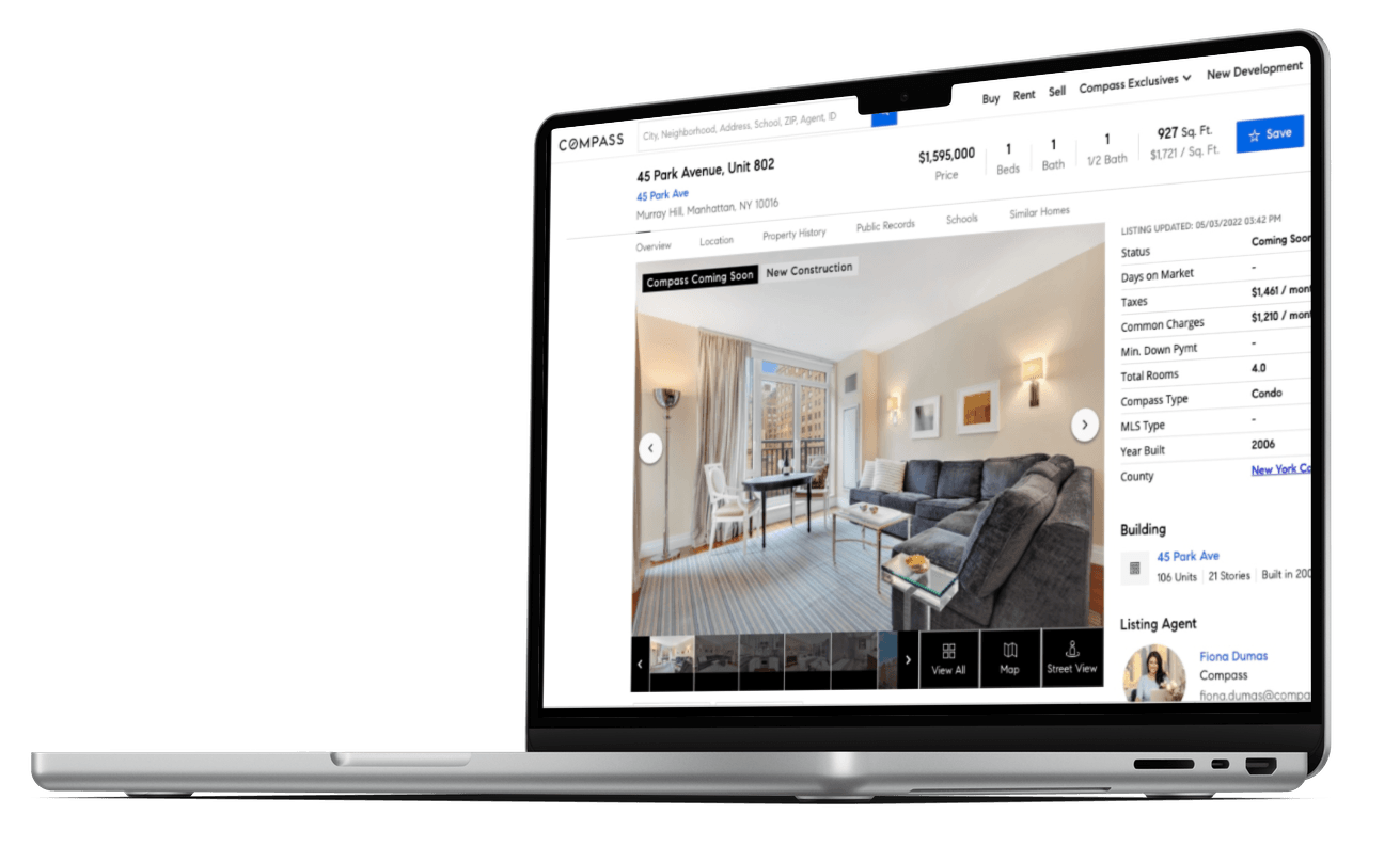 Desktop View of Compass Property Listings | Search and Buy a Home in Sacramento with Catricala Real Estate Group