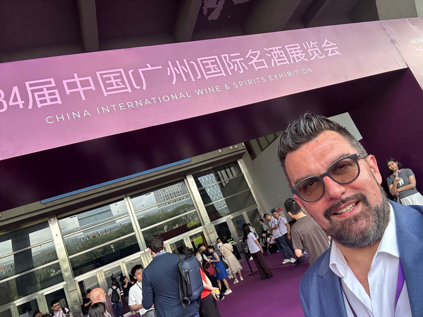 Marco Facchini inizio fiera Interwine Guangzhou
