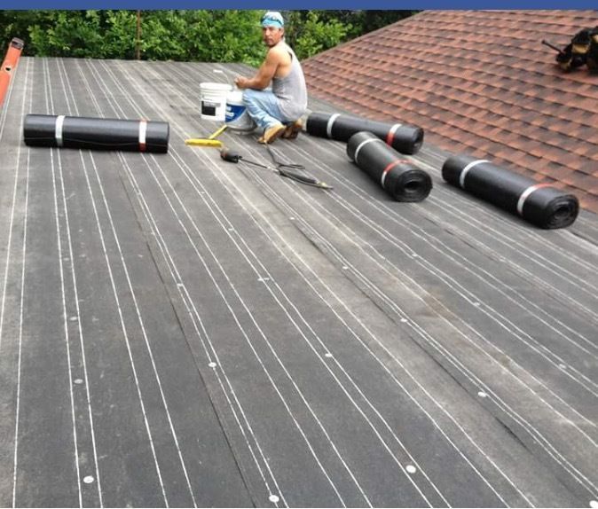 Roof installation on process