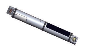 A computer generated image of a pen on a white background.
