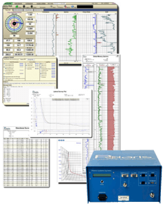 A blue box is surrounded by a bunch of papers and graphs