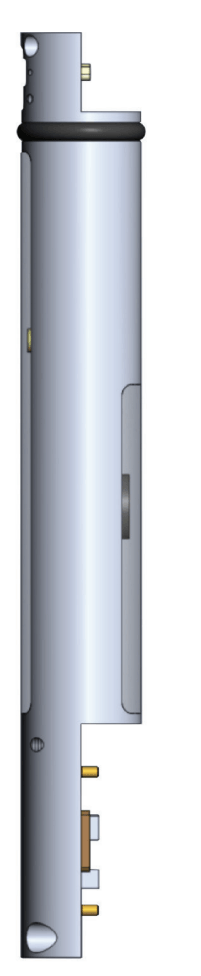 A drawing of a cylinder with a hole in the middle on a white background.