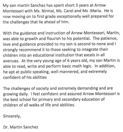 A letter from dr martin sanchez to his son martin