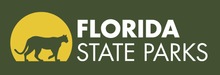 A logo for florida state parks with a silhouette of a panther