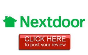 Nextdoor logo with green house icon, red 