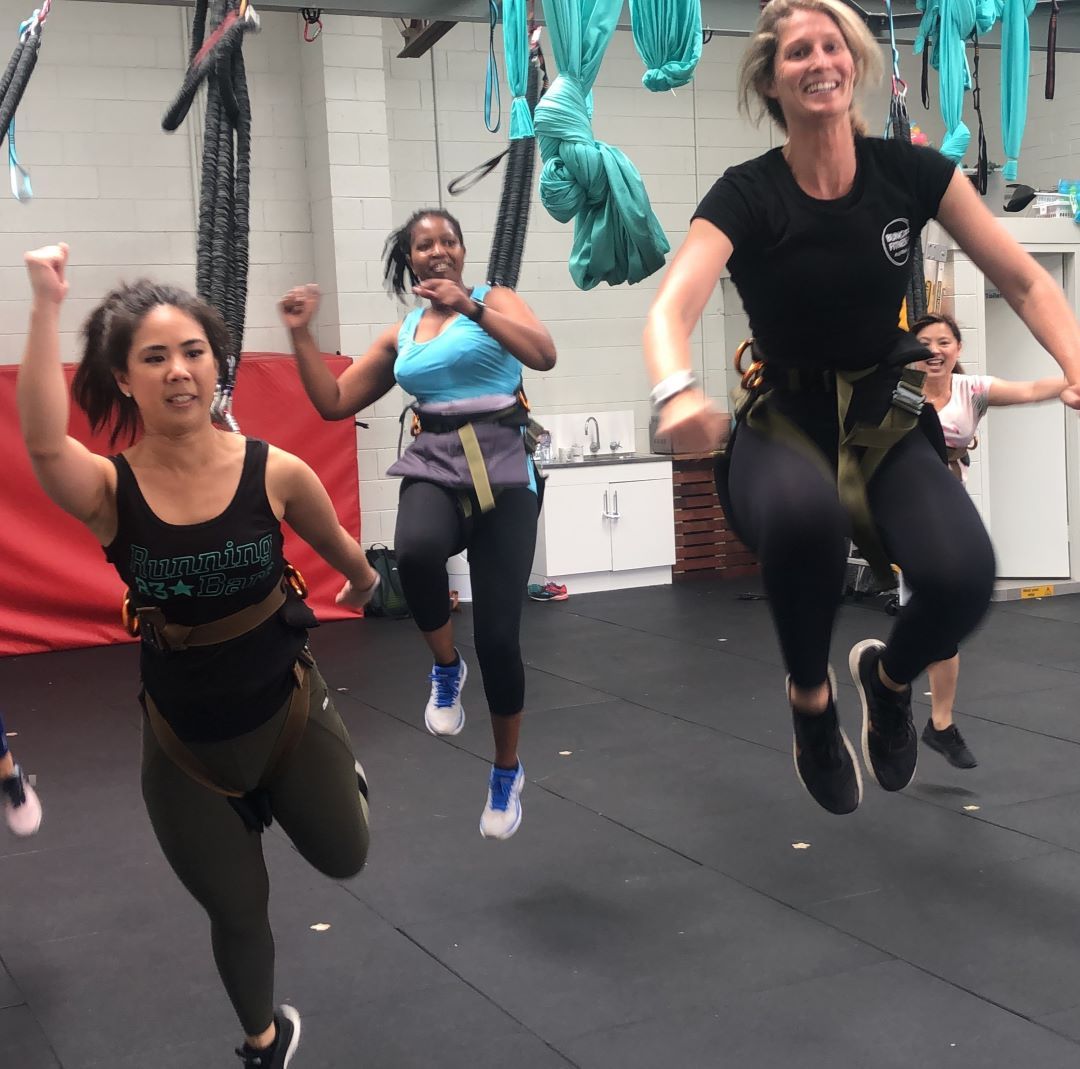 bungee fitness, birthday party, group fitness, gym, bungeefit, franchise, aerial, silk, hoop, trapeze, aerial yoga, kids