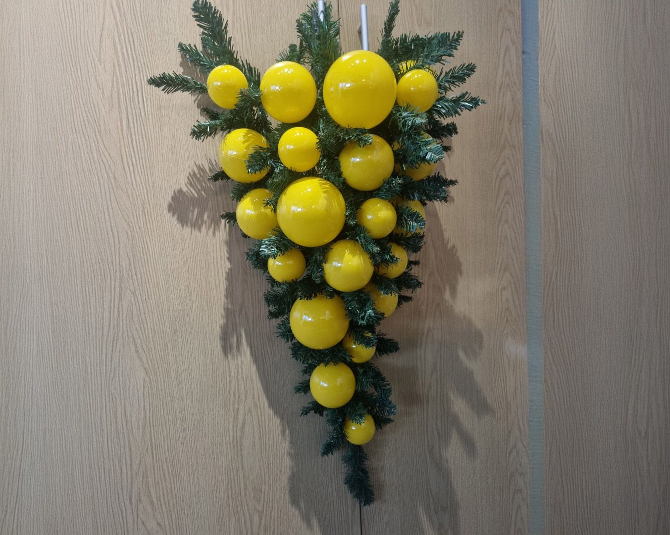 Bright Neon Yellow bauble teardrop