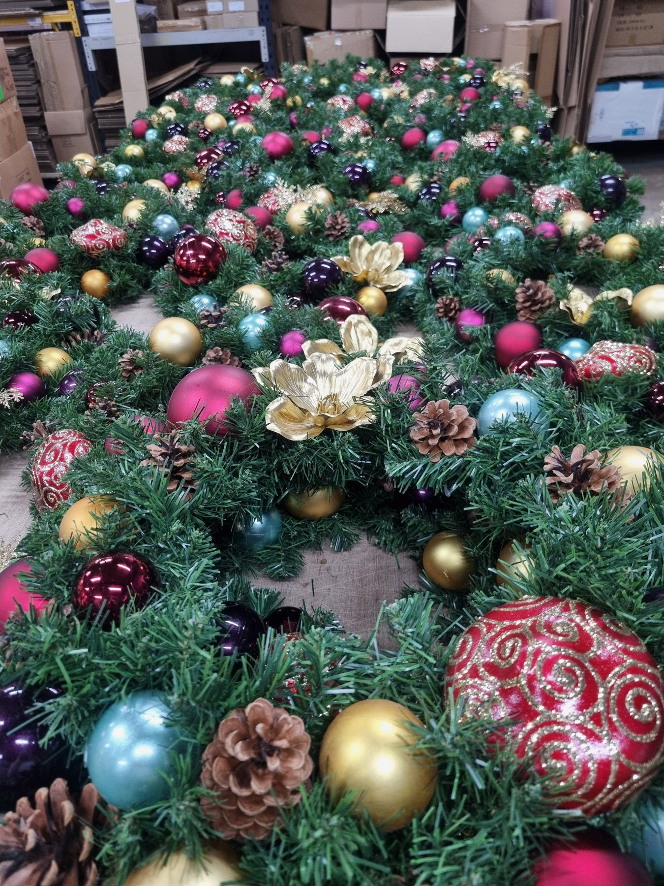 Decorated Garland and wreaths