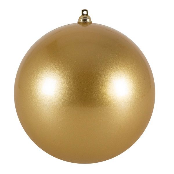 Gold Christmas ornament ball with hanging loop