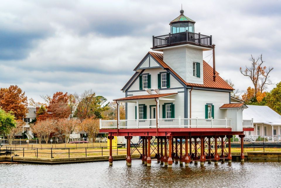 Roanoke River Lighthouse on Edenton Bay in Edenton, NC