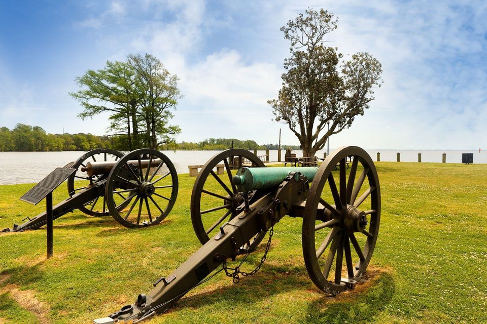 Historic cannons at the waterfront park in Edenton, NC