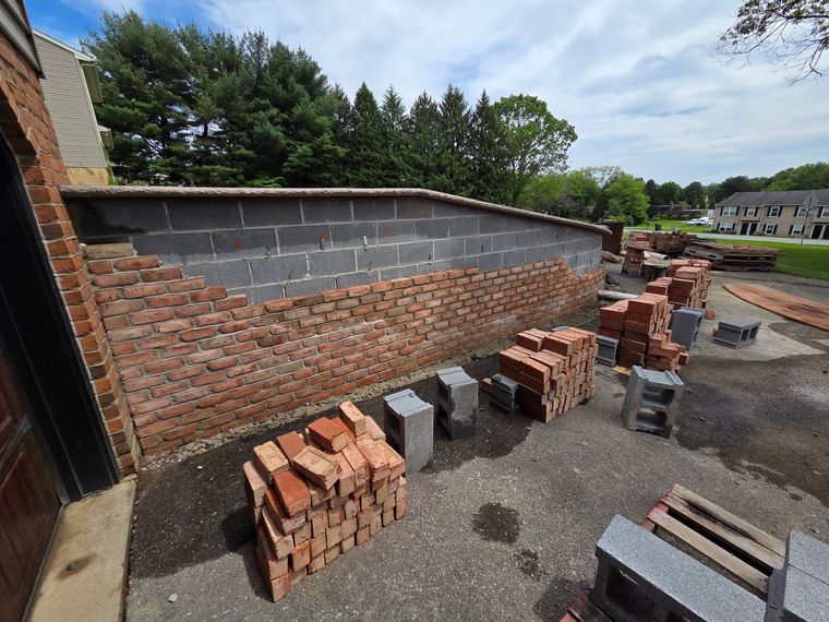 Maintenance & Repair: Restored brick walkway with repaired and refreshed mortar joints