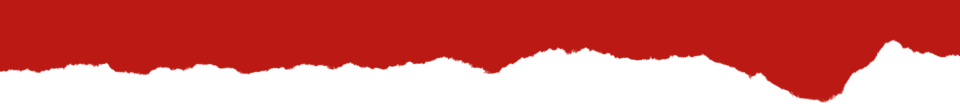 Red and white abstract design, with a jagged, irregular line.