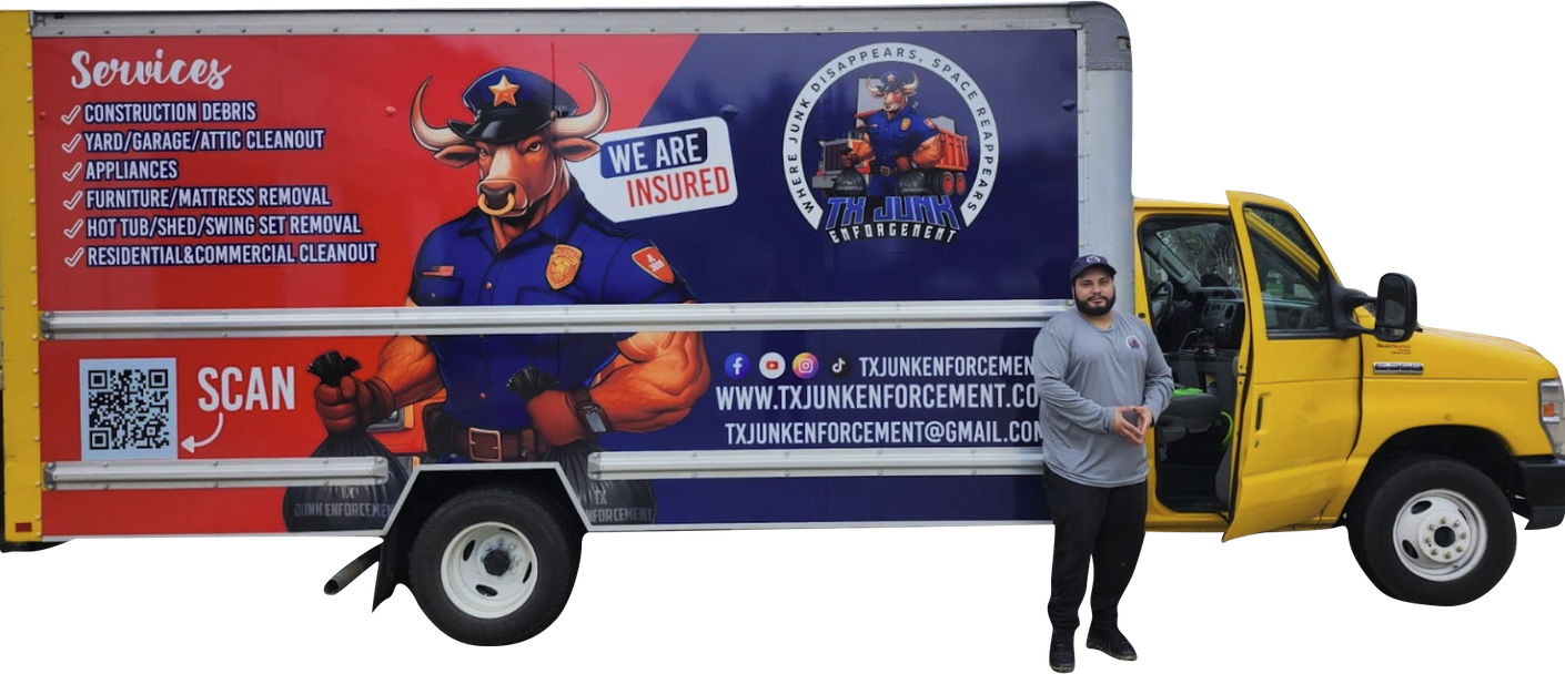 our junk removal truck in greater houston tx ready to serve