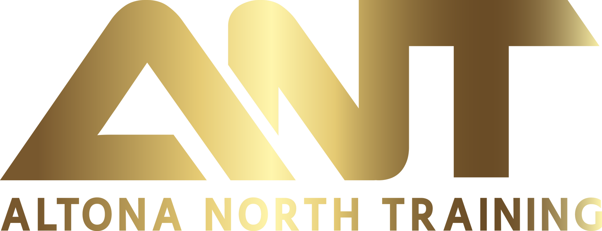 A gold logo for altona north training on a white background