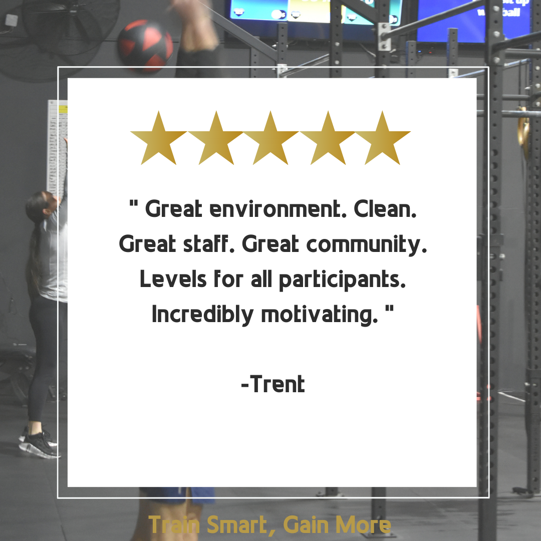A testimonial from trent says great environment clean great staff great community levels for all participants incredibly motivating