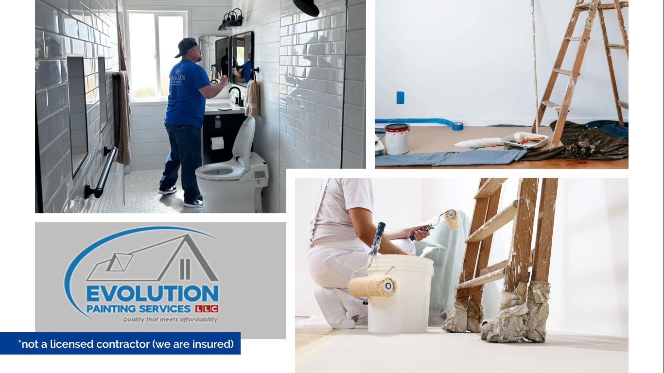 Collage of insulation installation work and an “EVOLUTION” logo with a tagline about home insulation.