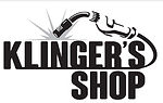 Black-and-white logo reading “KLINGER’S SHOP” with a stylized tool above the text
