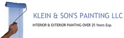 Klein & Sons Painting LLC Hand using a paint roller, text reads