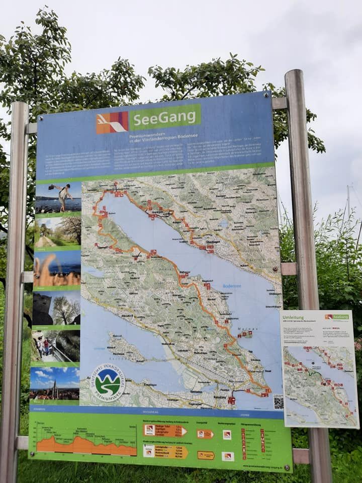 Seegang Wanderung Bondensee Schild 