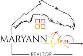 MARYANN Olson REALTOR logo with house outline and orange-red accent