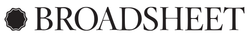 A black and white logo for broadsheet on a white background.