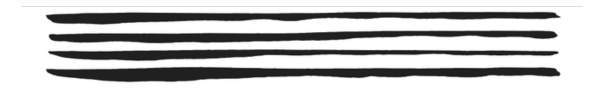 A set of black brush strokes on a white background.